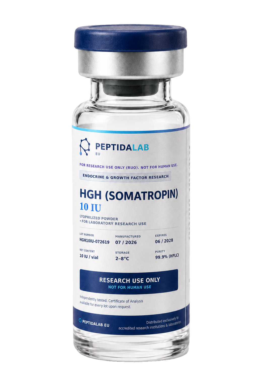 Flacon PeptidaLab HGH (Somatropin) — 10 IU