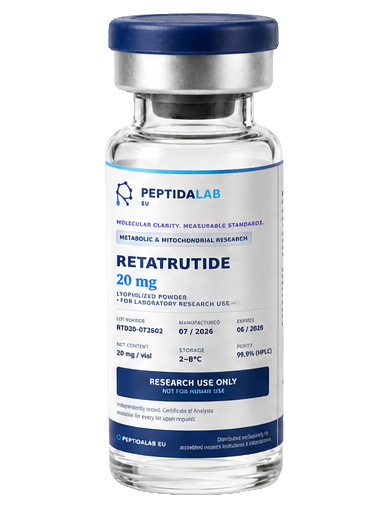 PeptidaLab Retatrutide — 20 mg vial, for research use only